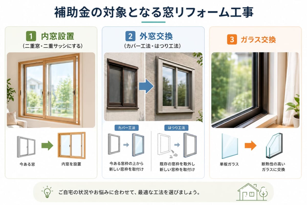 補助金の対象となる窓リフォーム工事