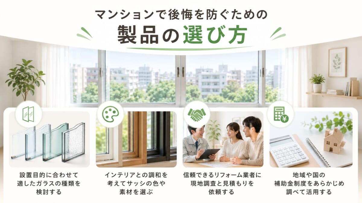 マンションで後悔を防ぐための製品の選び方