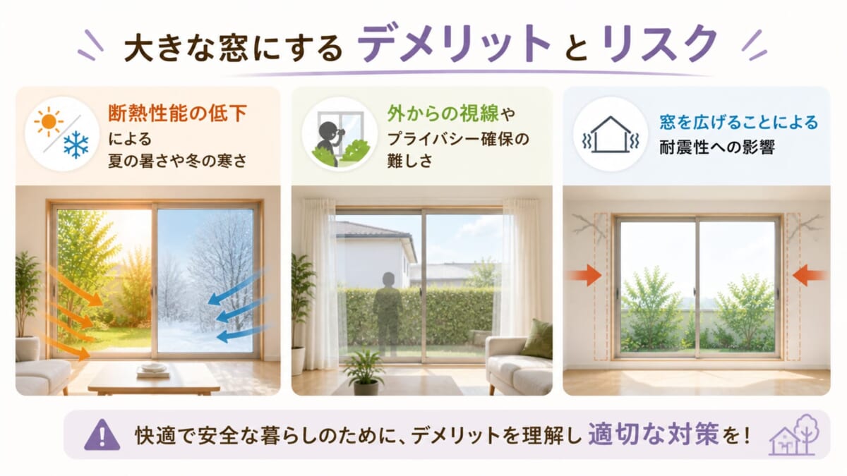 大きな窓にするデメリットとリスク