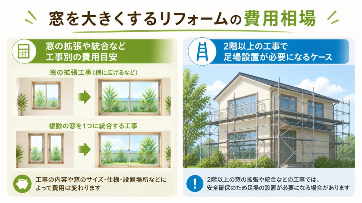窓を大きくするリフォームの費用相場