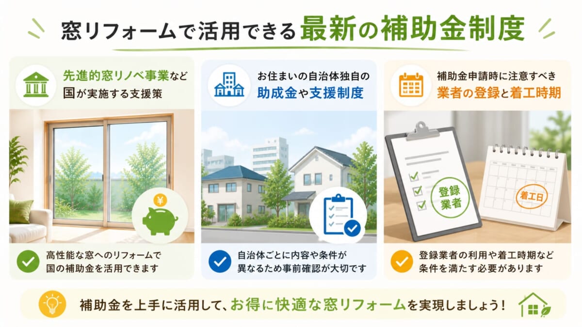 窓リフォームで活用できる最新の補助金制度
