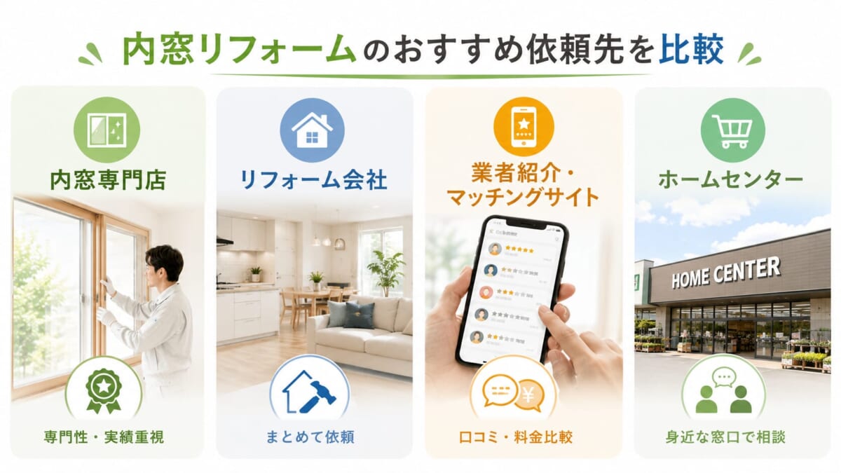 内窓リフォームのおすすめ依頼先を比較