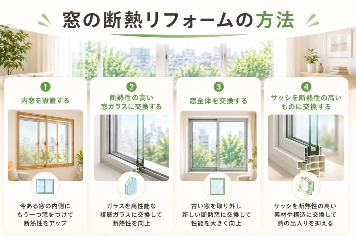 窓の断熱リフォームの方法
