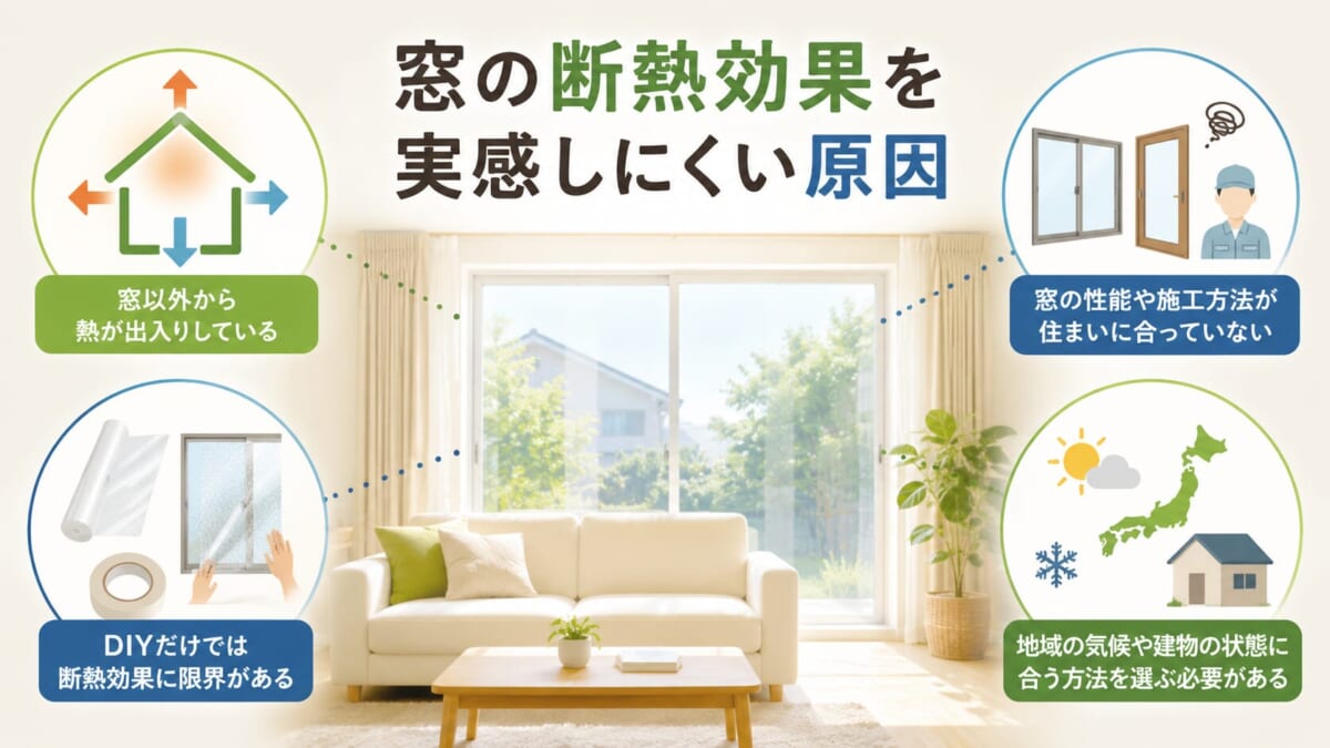 窓の断熱効果を実感しにくい原因