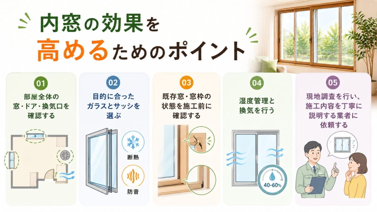 内窓の効果を高めるためのポイント