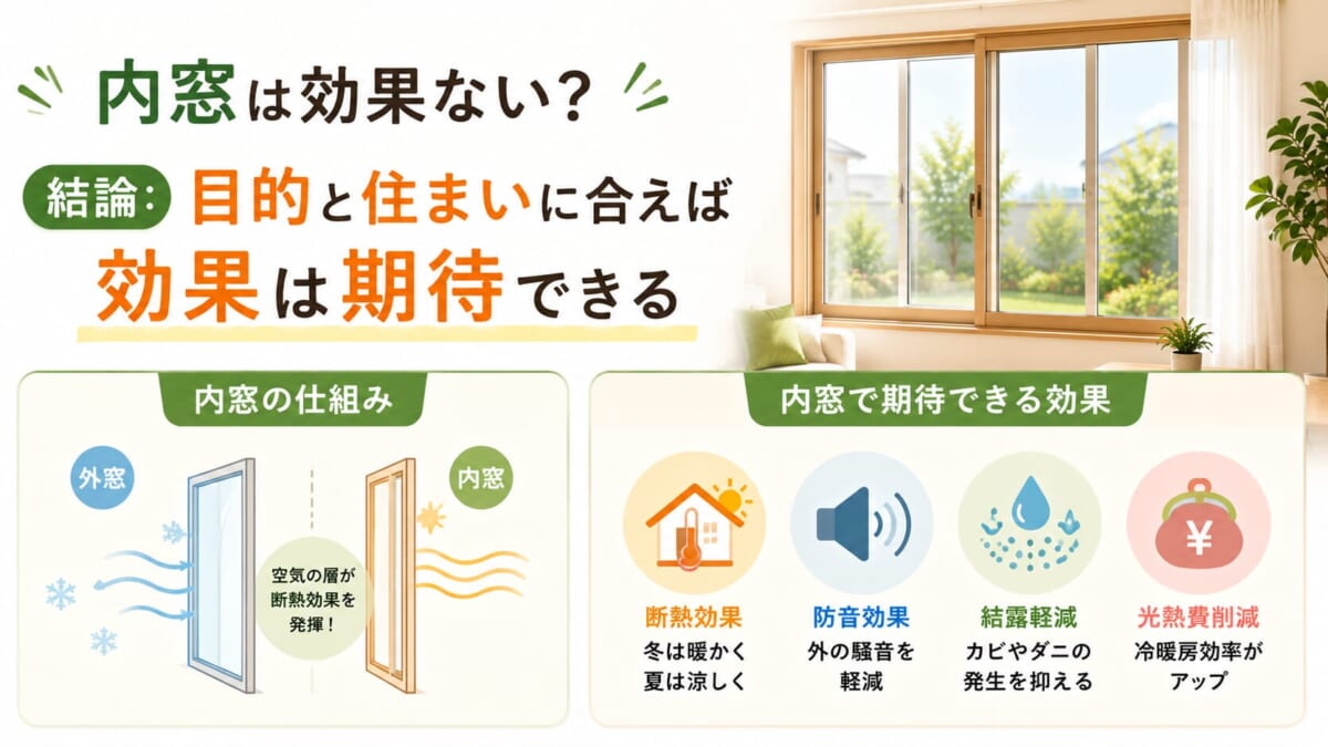 内窓は効果ない？結論：目的と住まいに合えば効果は期待できる