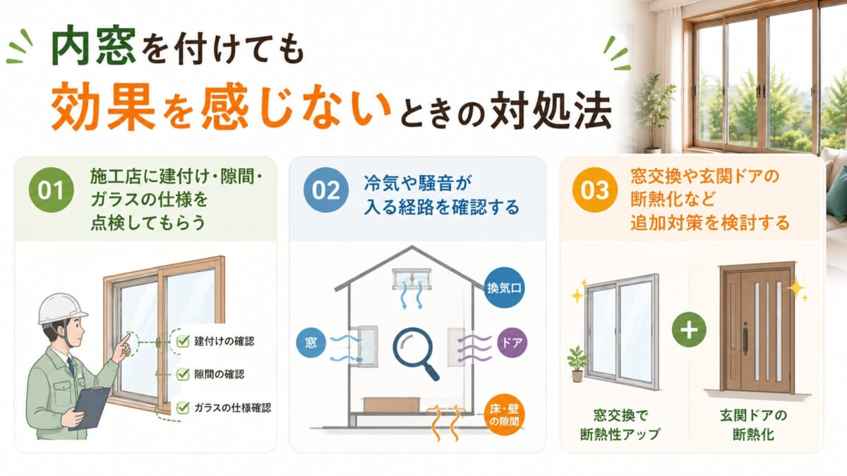 内窓を付けても効果を感じないときの対処法