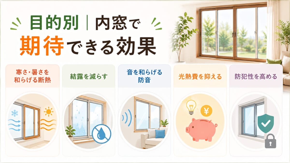 目的別｜内窓で期待できる効果
