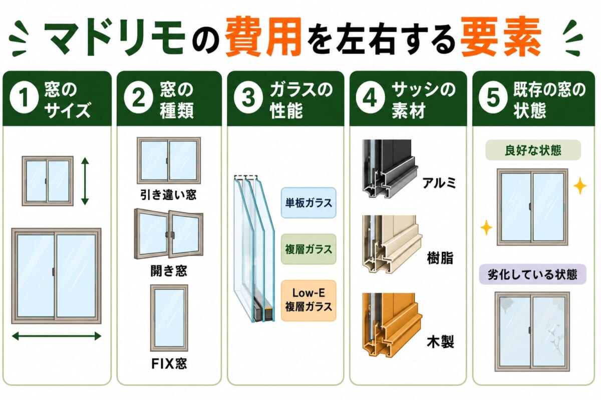マドリモの費用を左右する要素