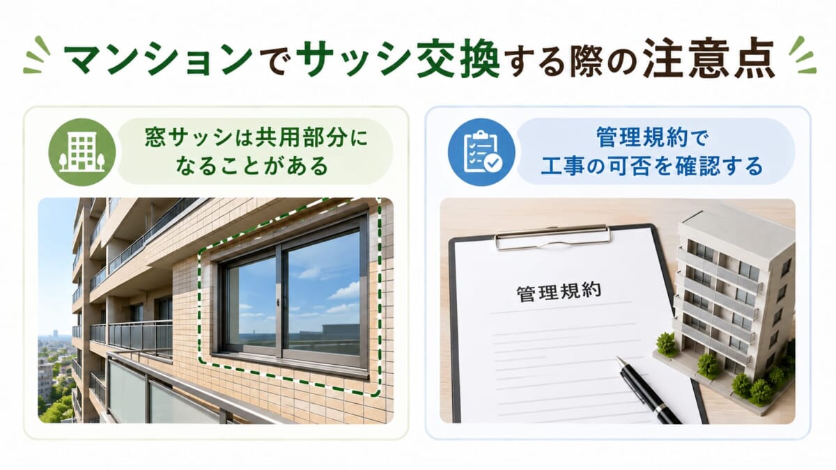 マンションでサッシ交換する際の注意点