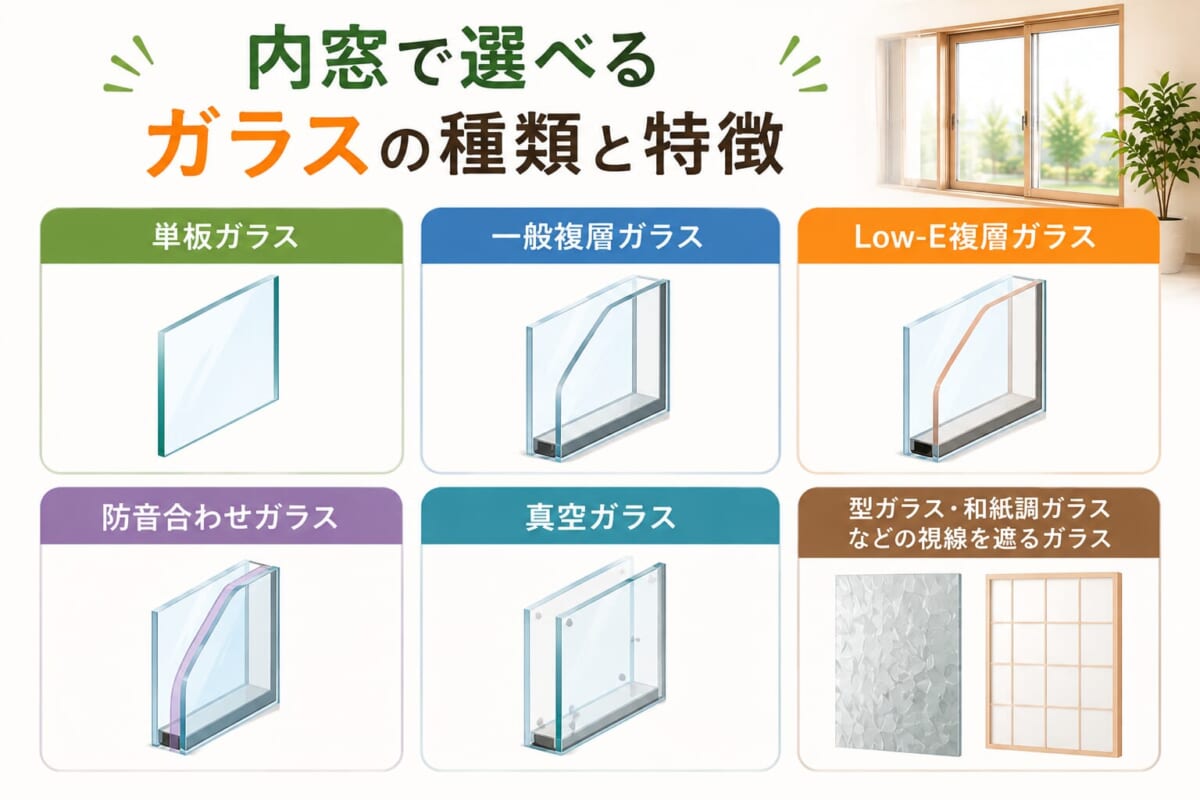 内窓で選べるガラスの種類と特徴