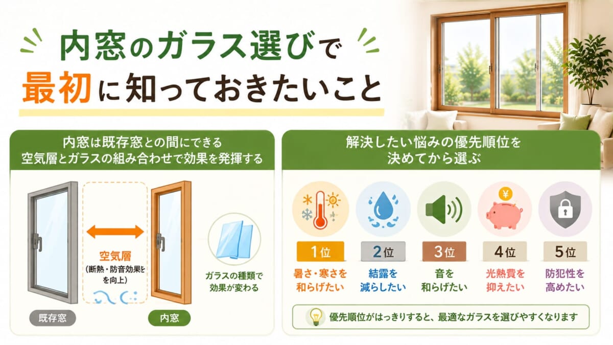 内窓のガラス選びで最初に知っておきたいこと