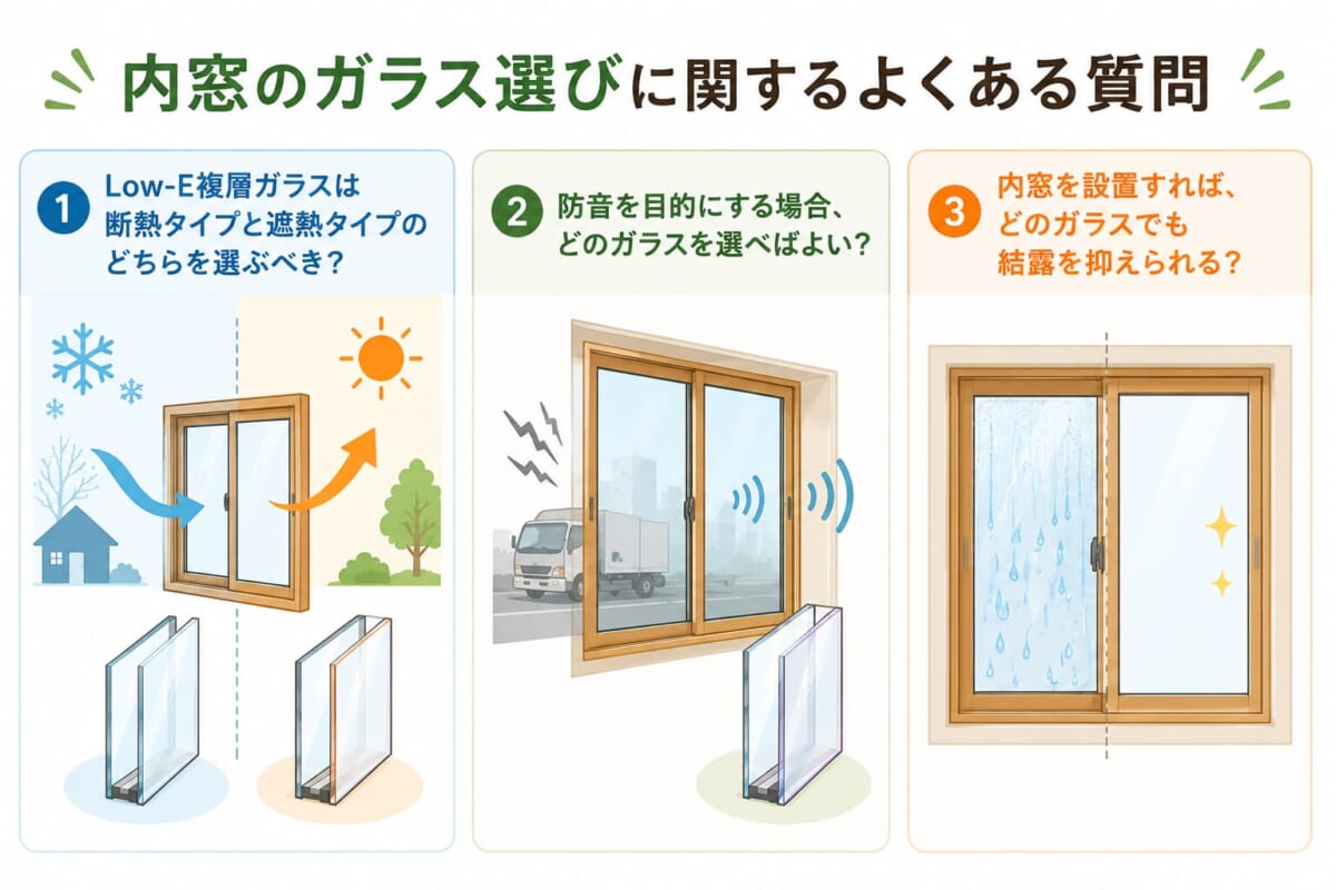 内窓のガラス選びに関するよくある質問