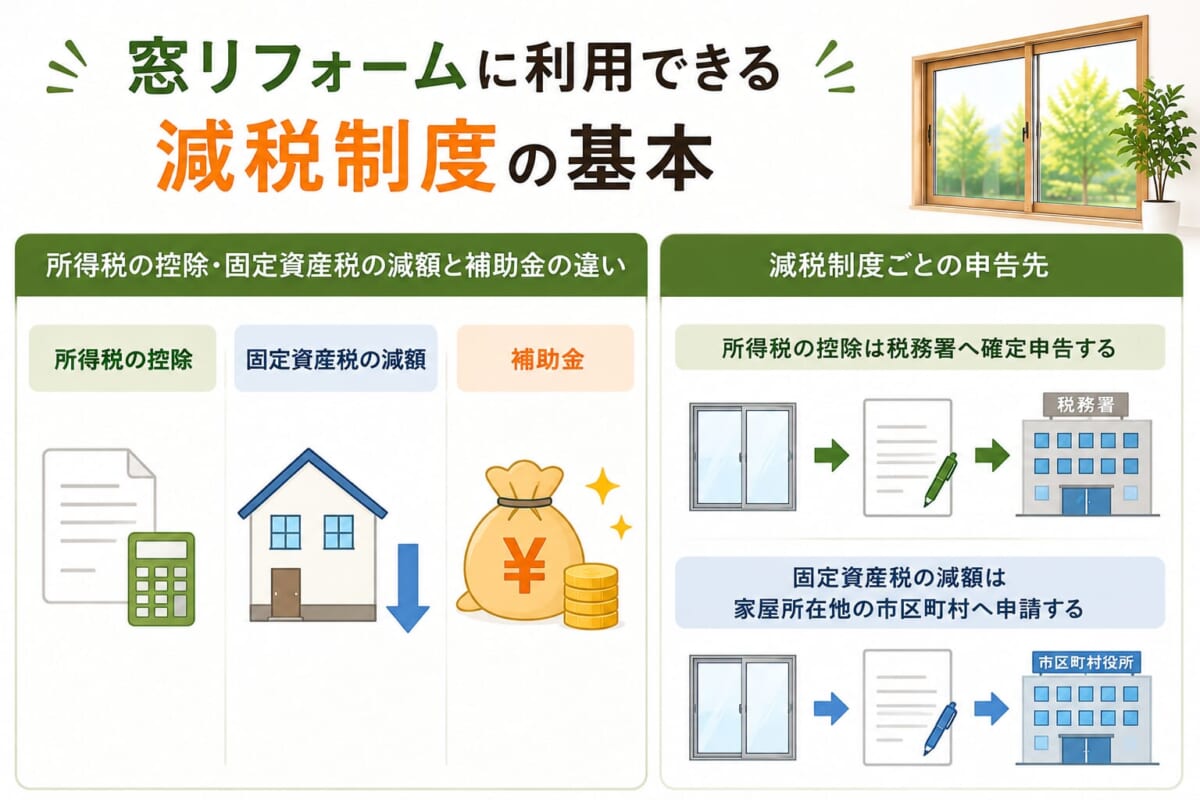 窓リフォームに利用できる減税制度の基本