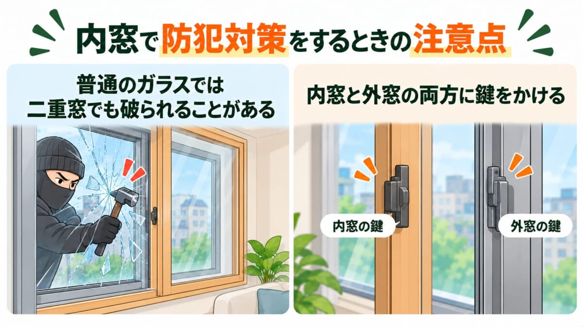 内窓で防犯対策をするときの注意点