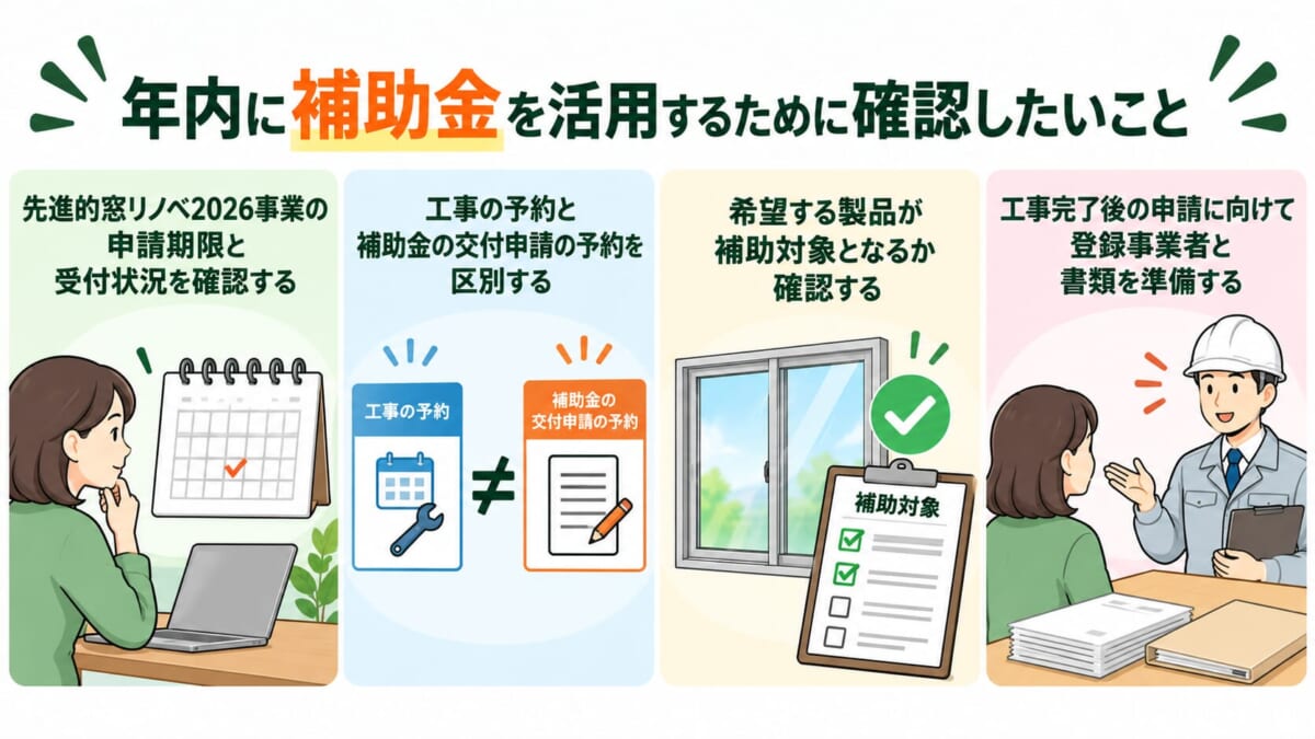 年内に補助金を活用するために確認したいこと