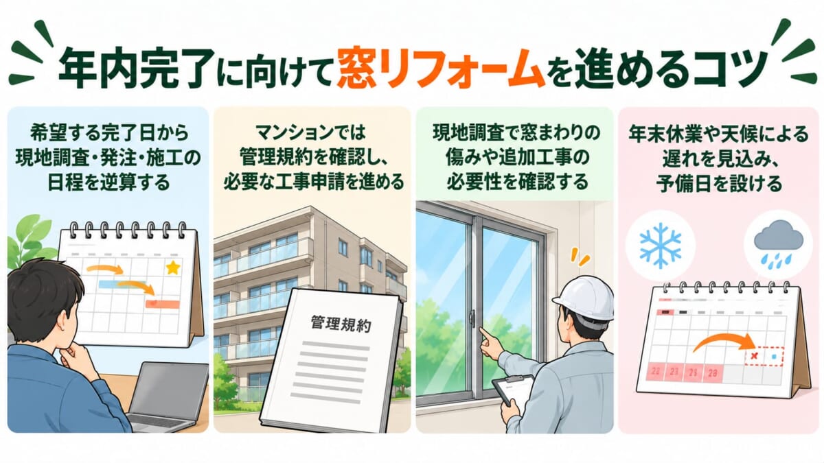 年内完了に向けて窓リフォームを進めるコツ