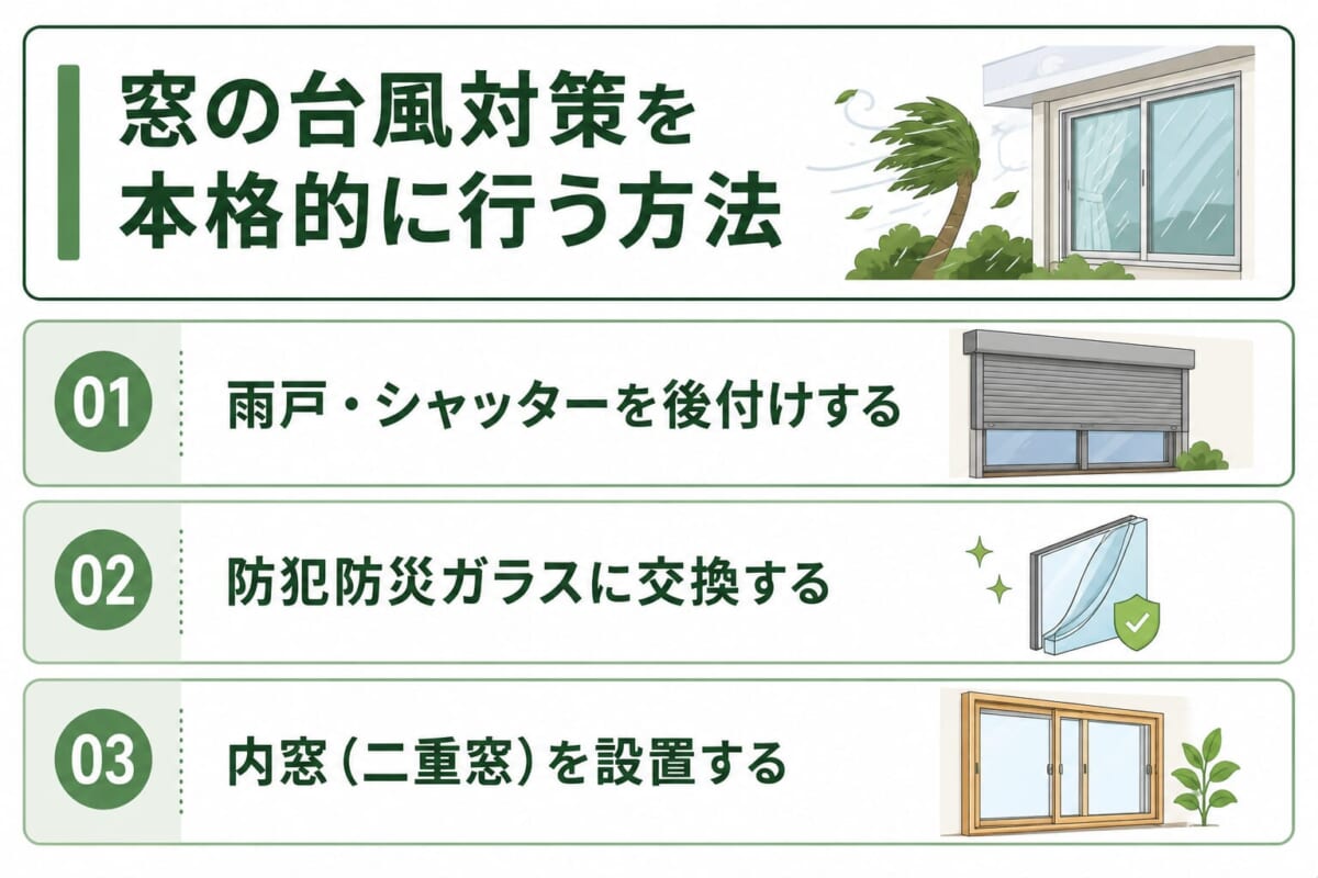 窓の台風対策を本格的に行う方法