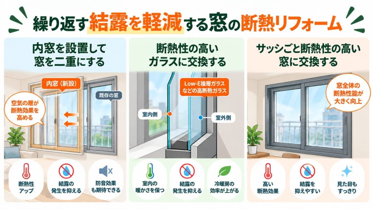 繰り返す結露を軽減する窓の断熱リフォーム