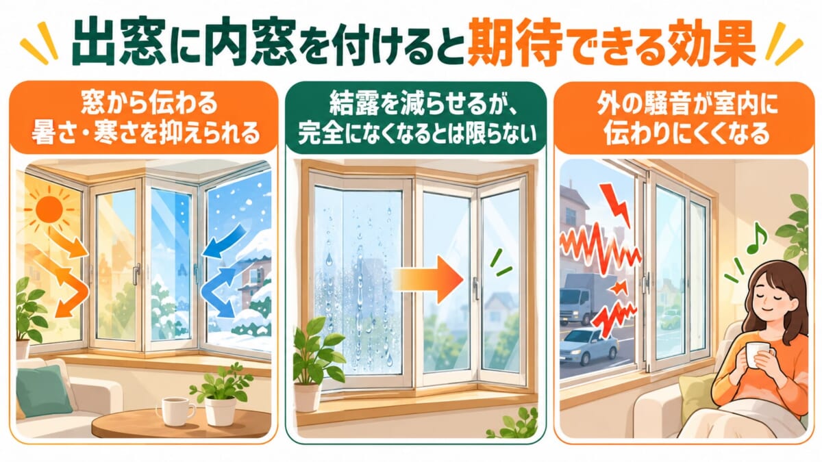 出窓に内窓を付けると期待できる効果