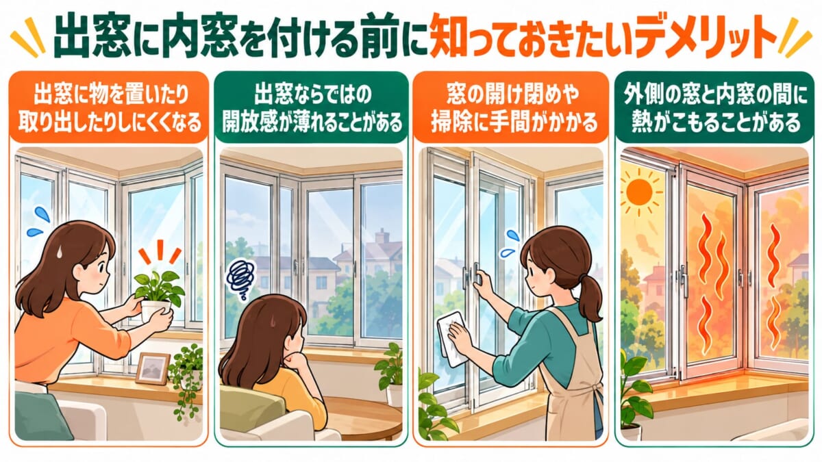出窓に内窓を付ける前に知っておきたいデメリット