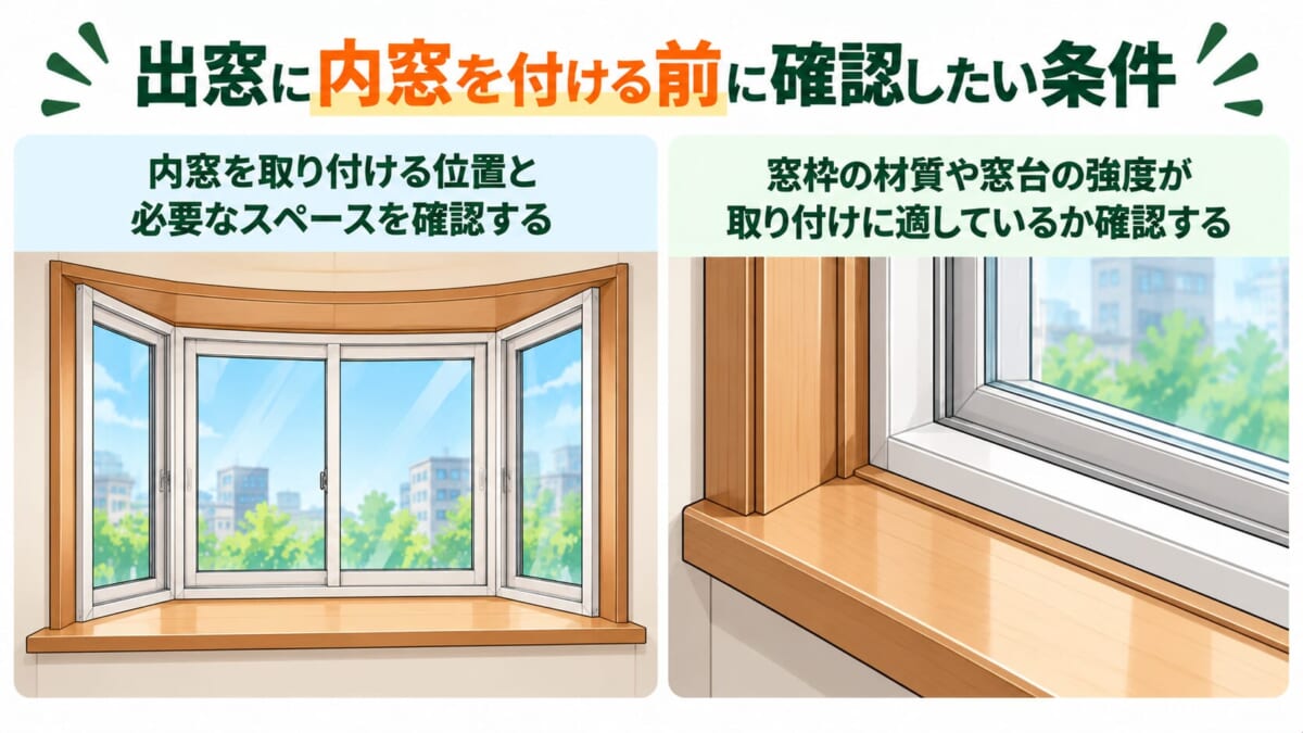 出窓に内窓を付ける前に確認したい条件
