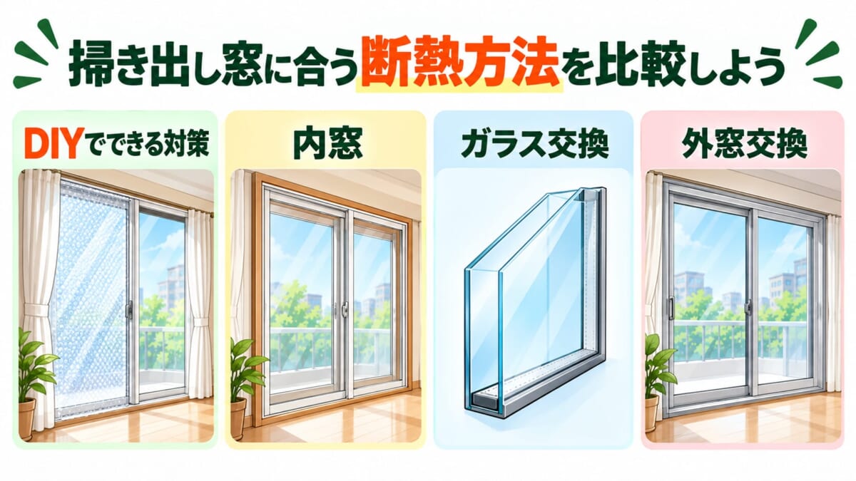 掃き出し窓に合う断熱方法を比較しよう