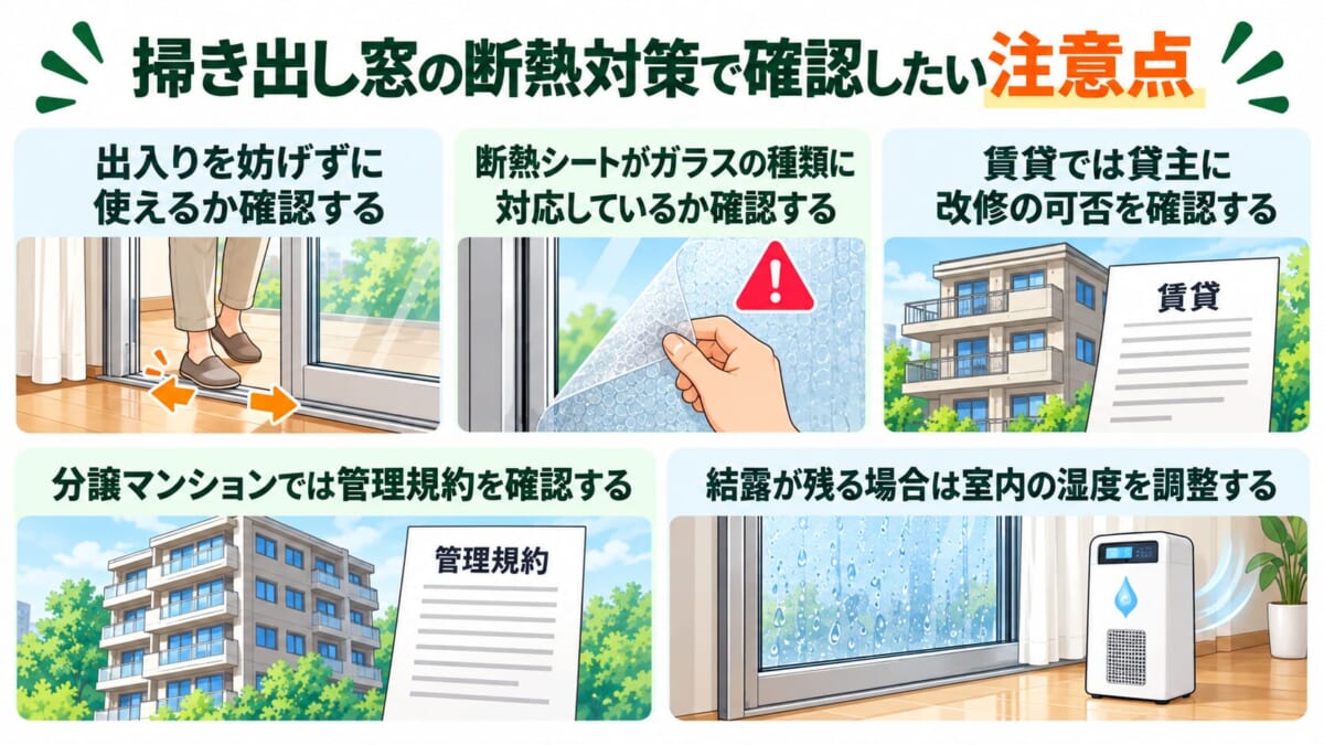 掃き出し窓の断熱対策で確認したい注意点