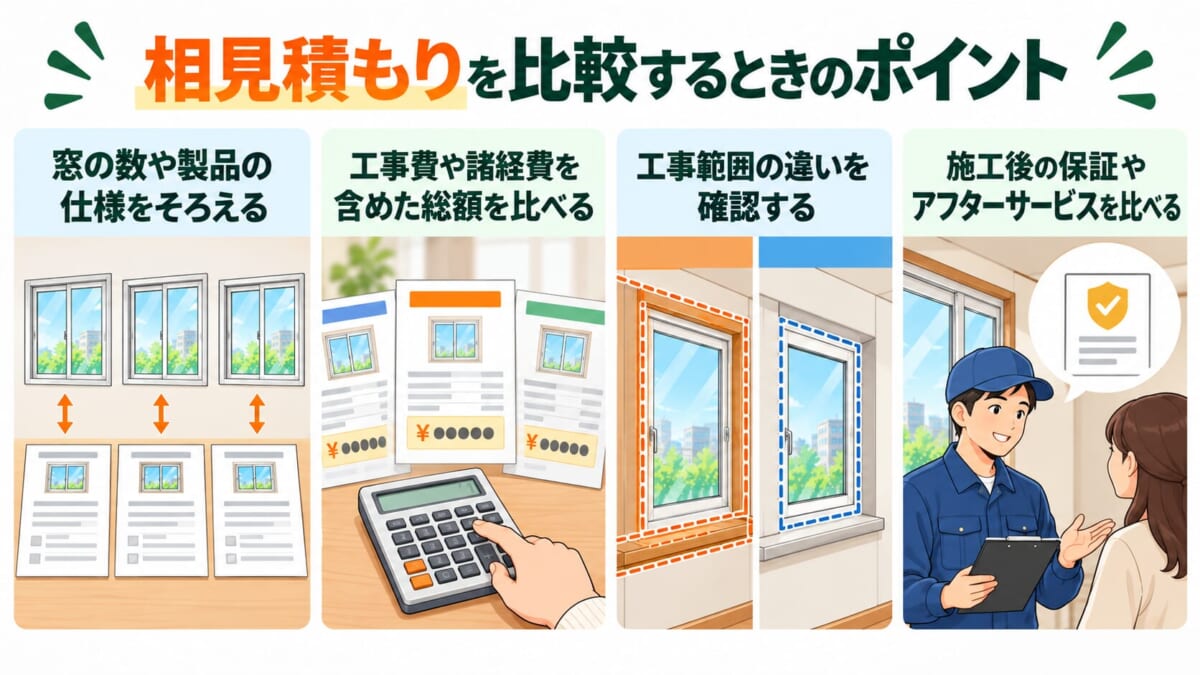相見積もりを比較するときのポイント