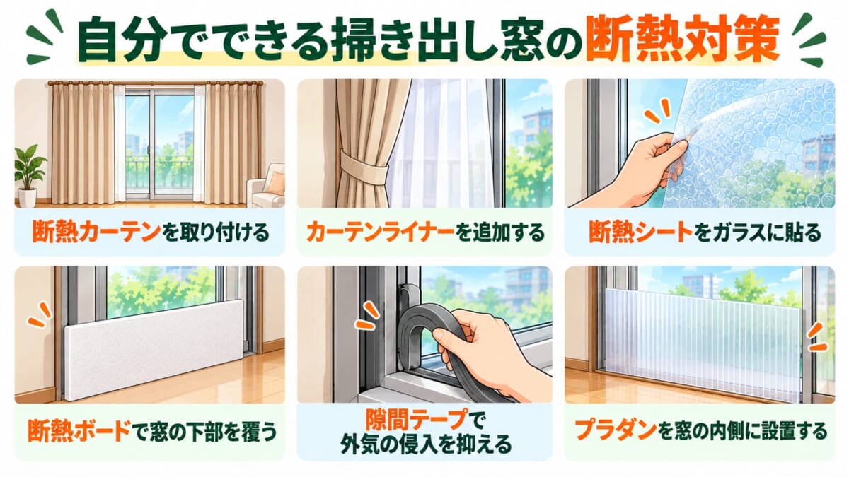 自分でできる掃き出し窓の断熱対策